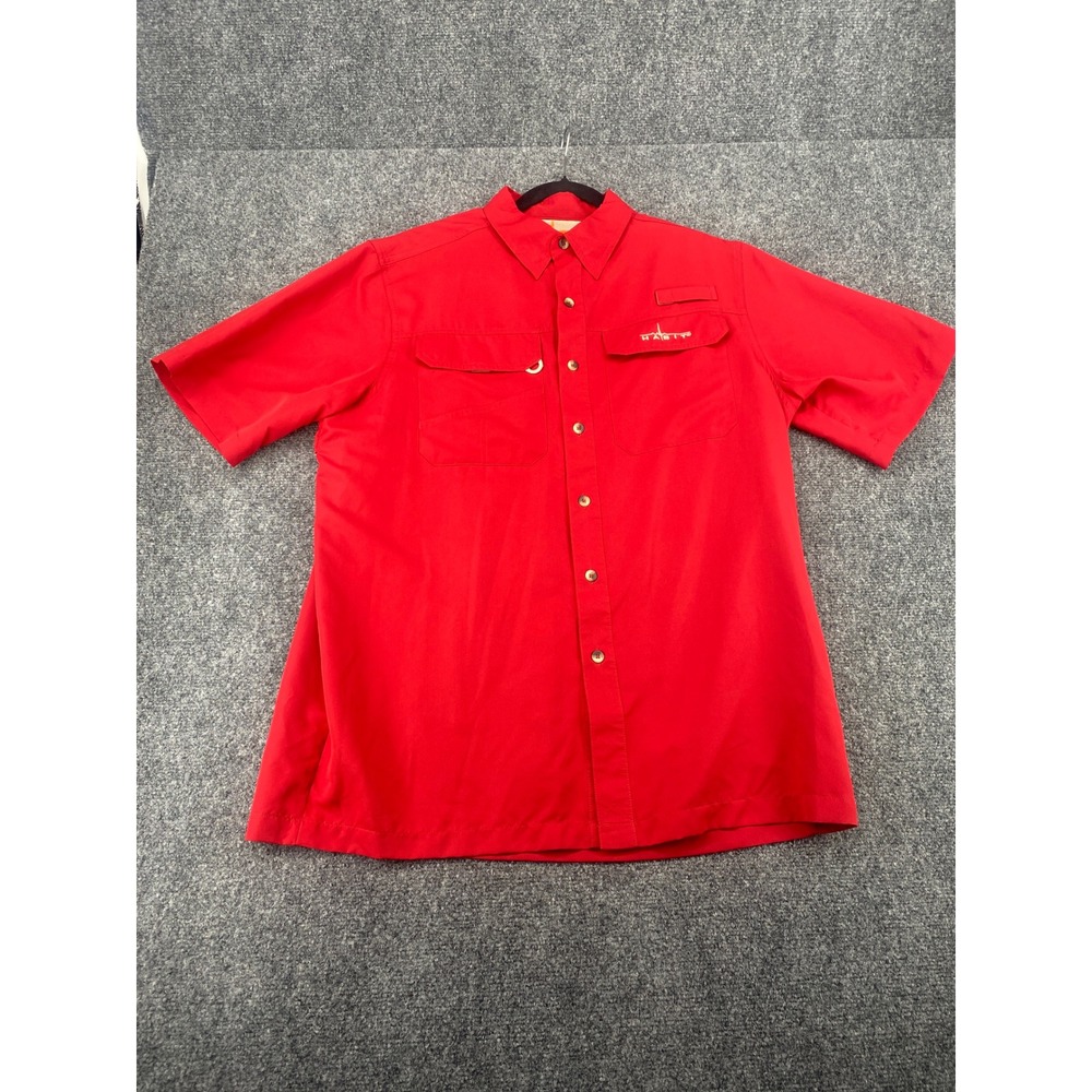 Habit Fishing Shirt Mens Medium Red Short Sleeve UPF 40+ Vented Performance PFG